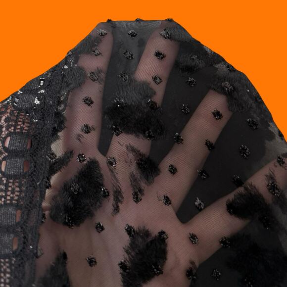 90's vintage black burnout sheer one piece teddy MEDIUM Victoria's Secret - Picture 7 of 8